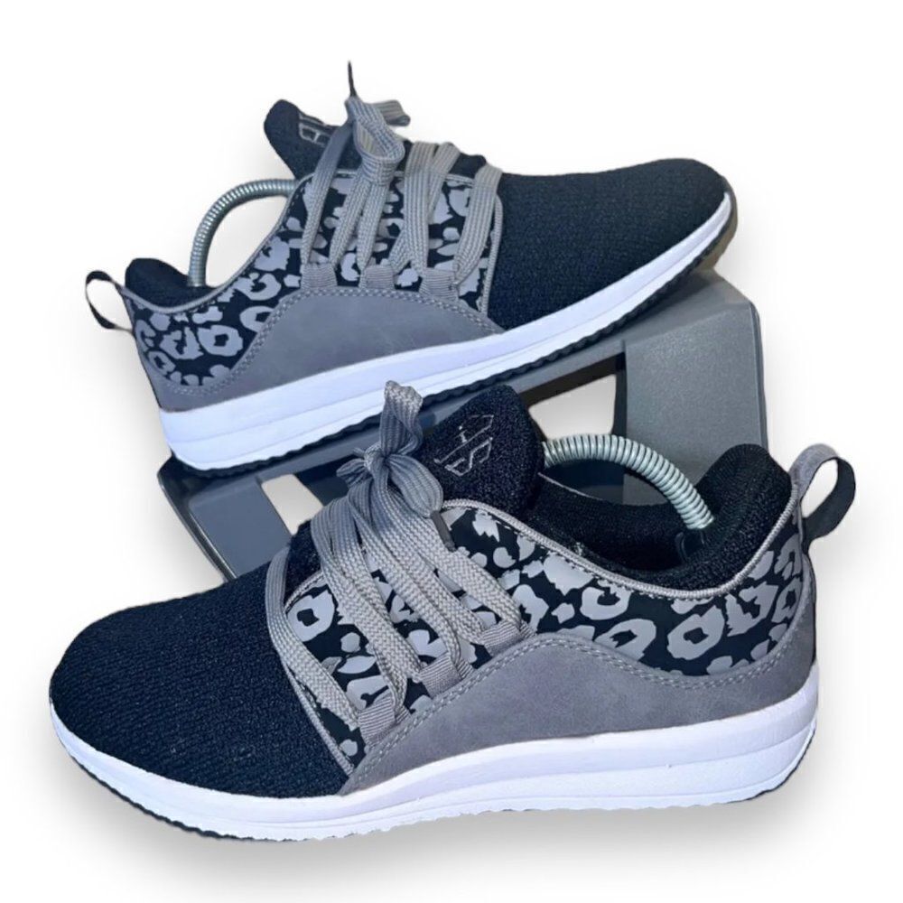 Marley Lilly Casual Sneakers Black/ Grey Leopard Women's 7